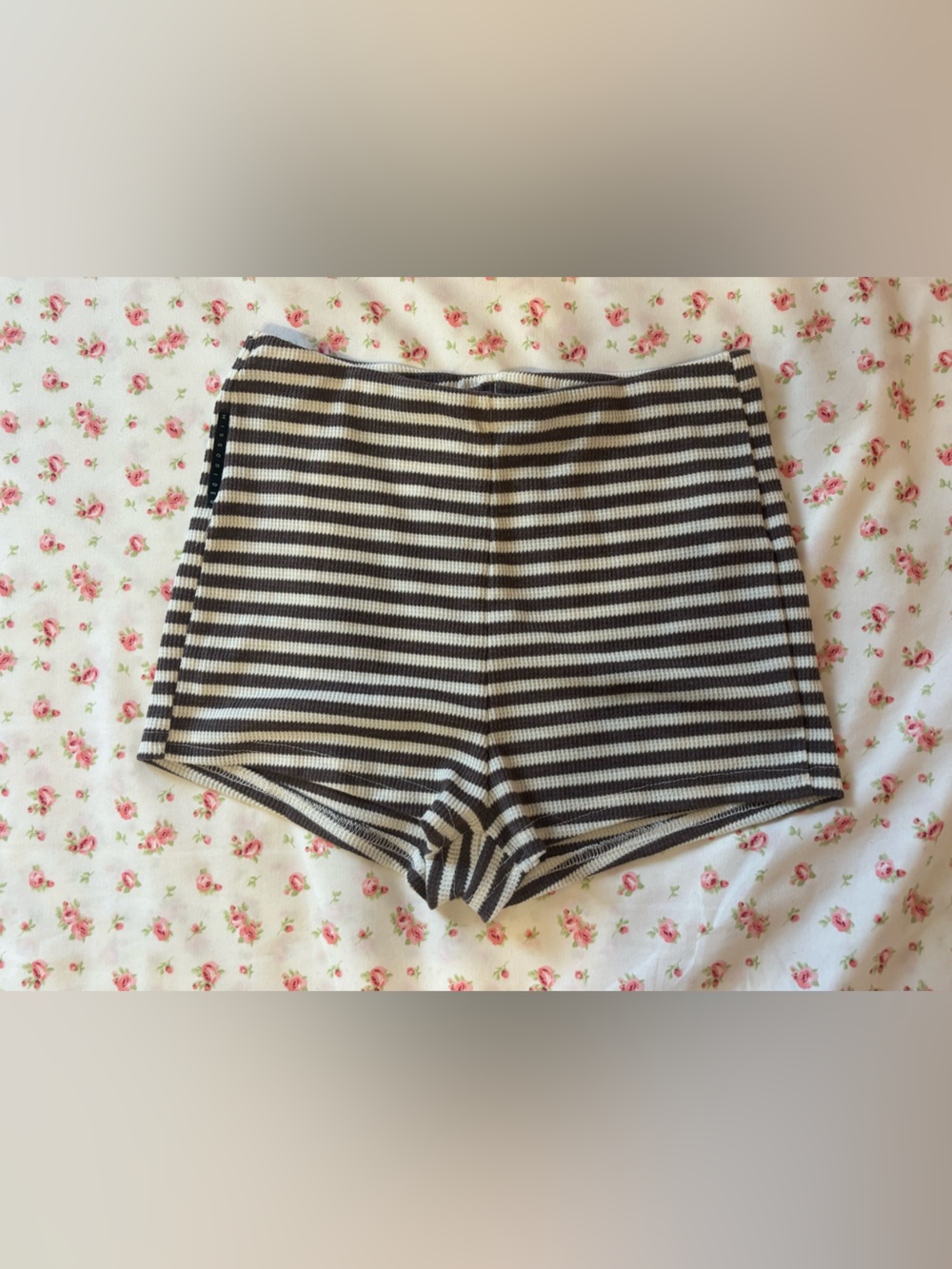 Missguided Black and White Striped Bike Shorts